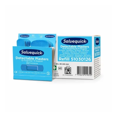 Cederroth Salvequick kék detektálható ujjvég és normál sebtapasz utántöltő