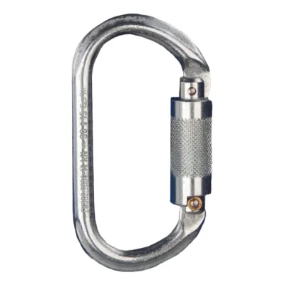 Cerva Ovális karabíner twist lock acél/cink karabiner