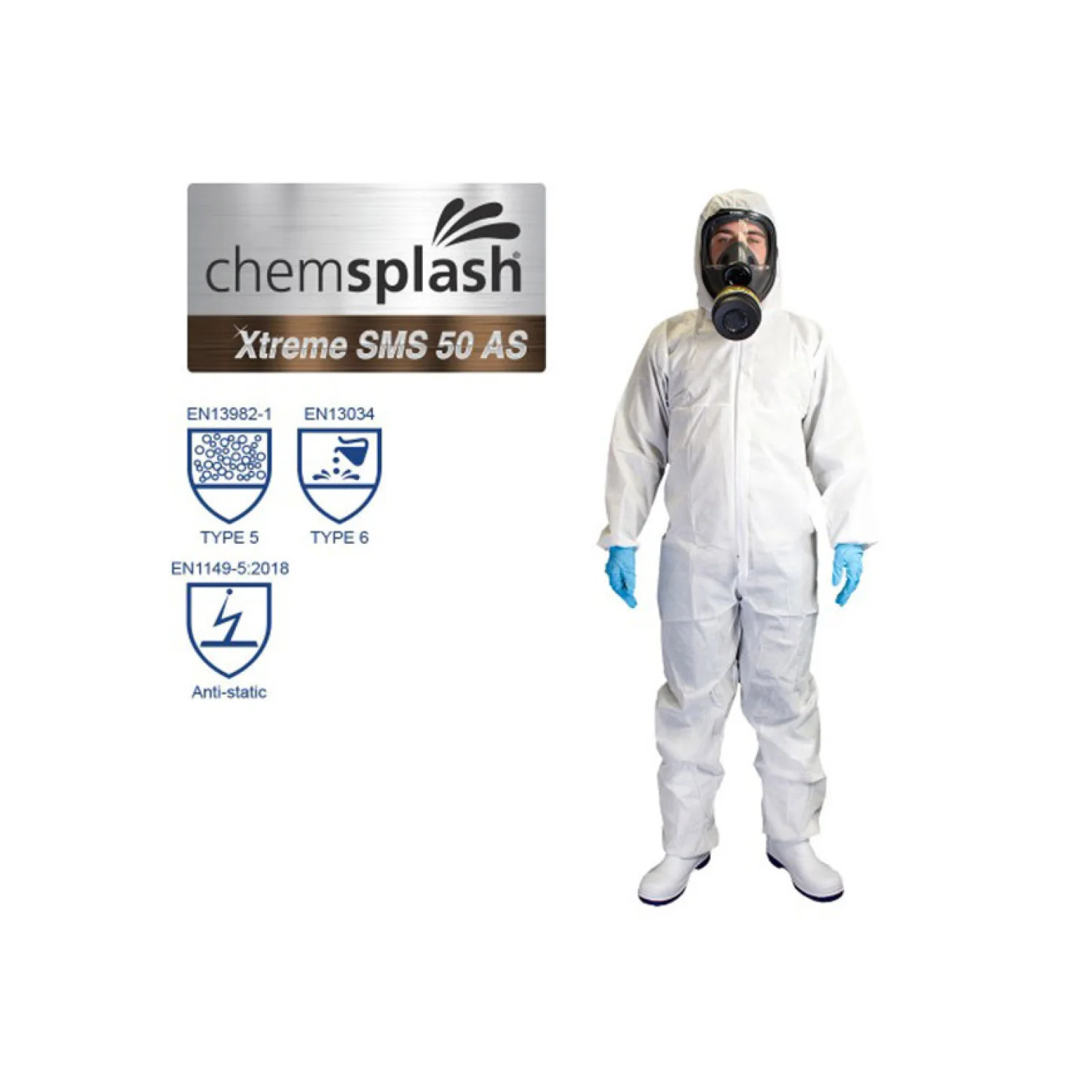 Chemsplash Xtreme SMS 50 antisztatikus overál Fehér