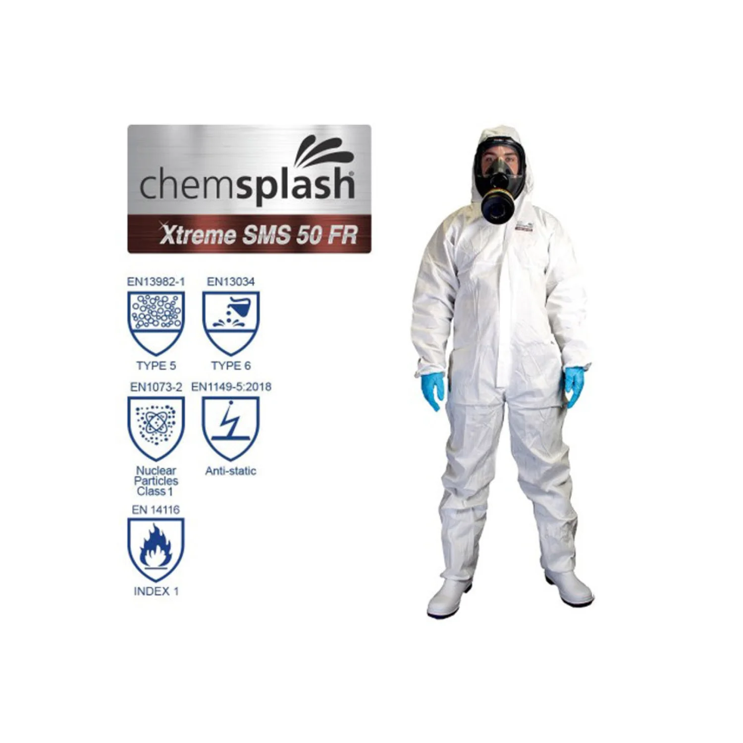 Chemsplash Xtreme SMS 50 lángálló overál 5/6 Fehér