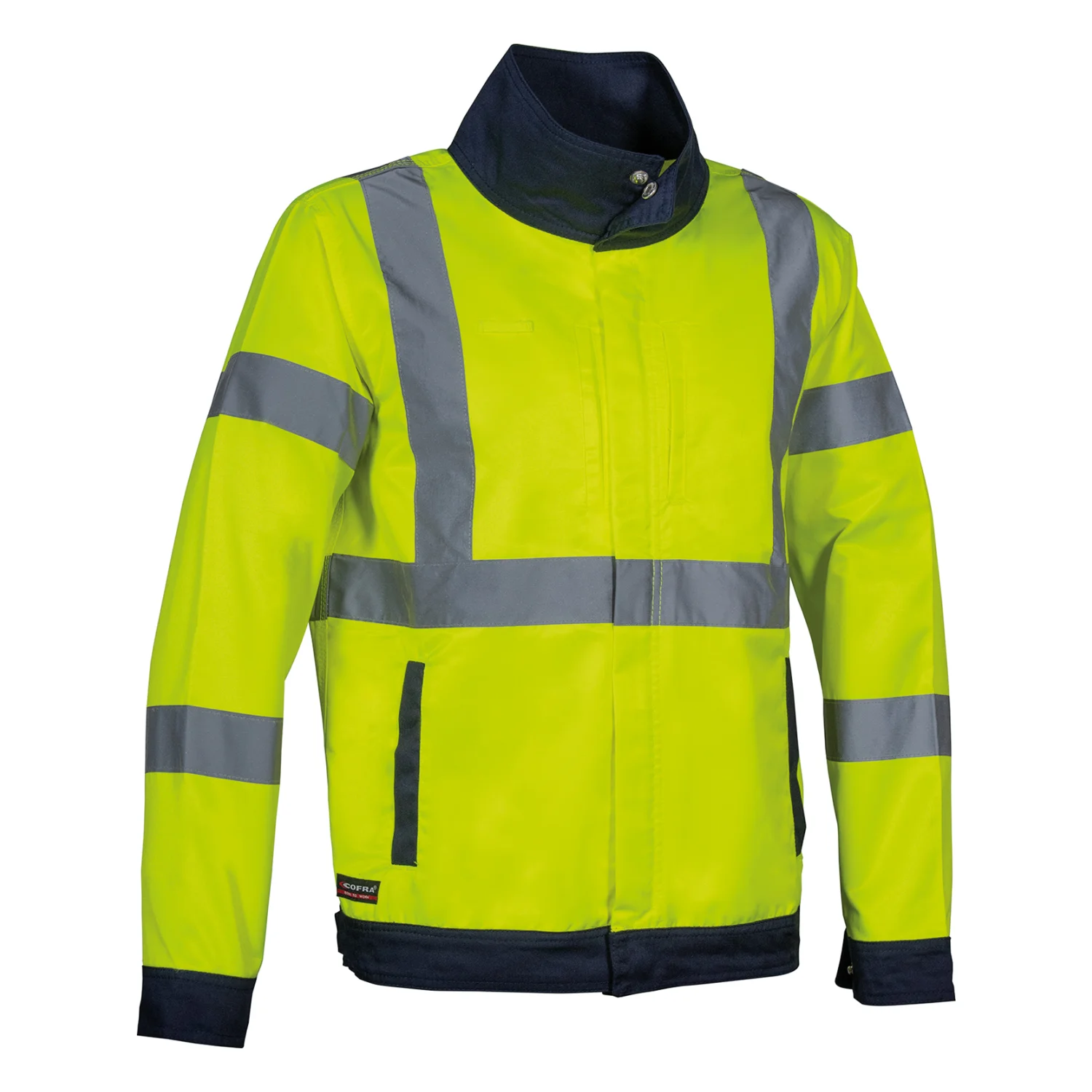 COFRA Dazzle láthatósági munkaruha felső Borostyán fluo/sötétkék