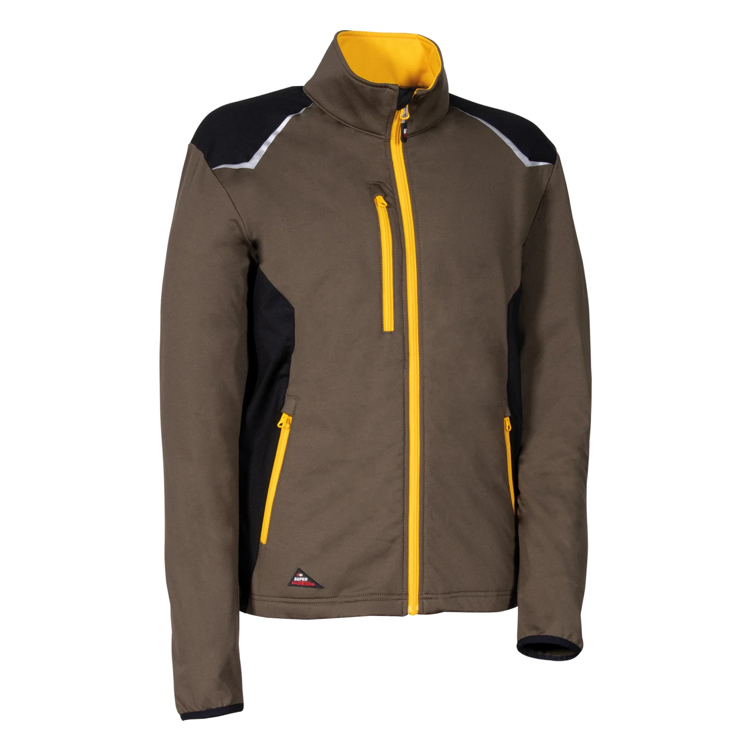 COFRA Deurne repet stretch pulóver 300GR pulóverek és kardigán Barna/fekete/hivis sárga
