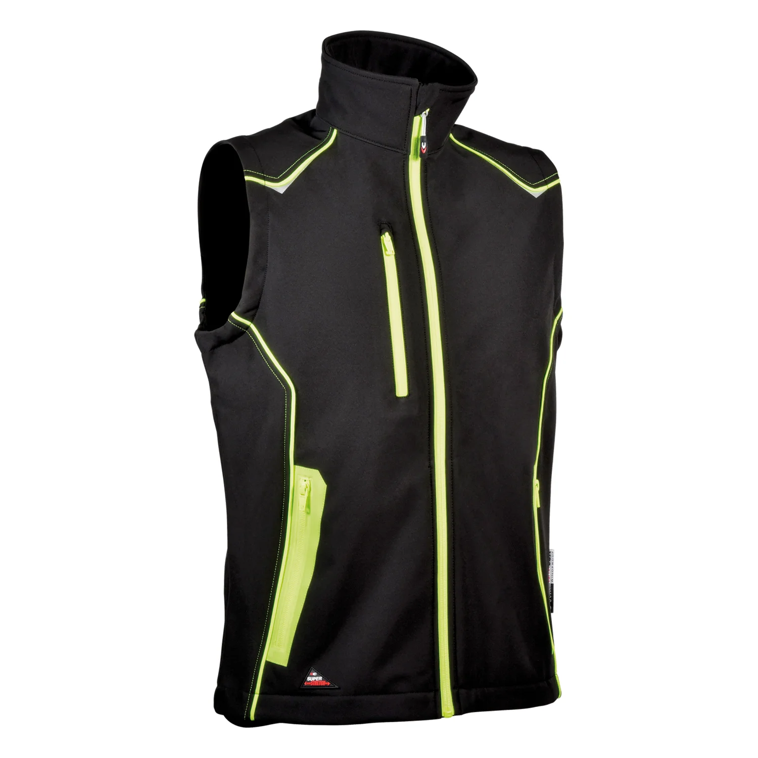 COFRA Kyzyl (05 FEKETE/FEKETE/SÁRGA flu softshell mellény