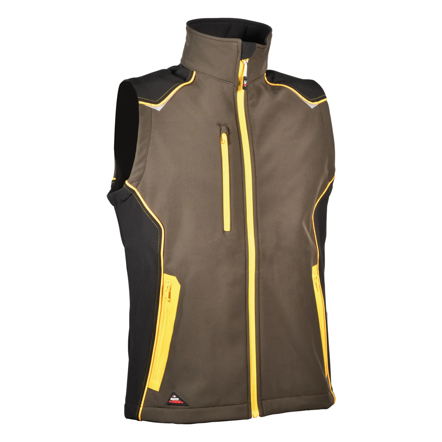 COFRA Kyzyl softshell mellény Fango/fekete/sárga