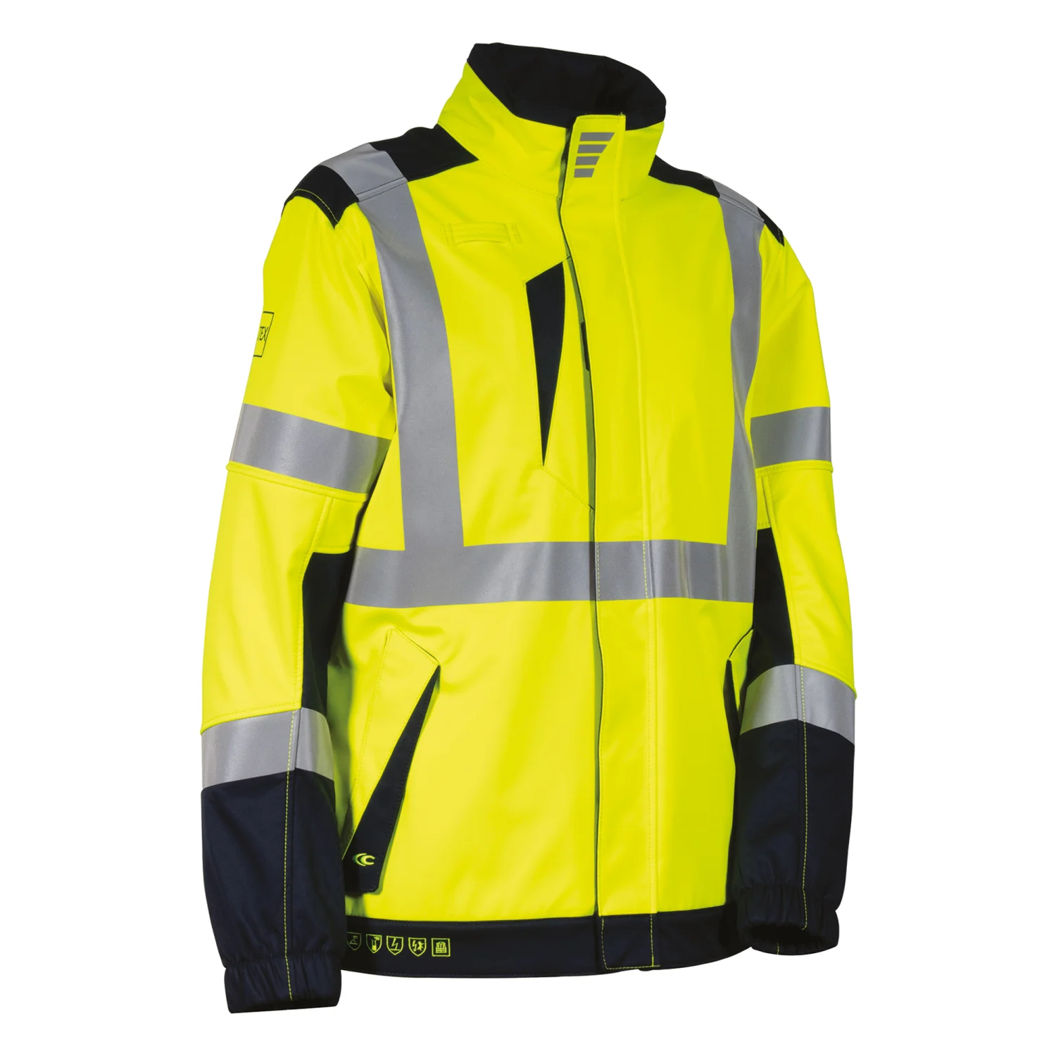 COFRA Pacaya lángálló antisztatikus hi-vis télikabát Hivis sárga/sötétkék