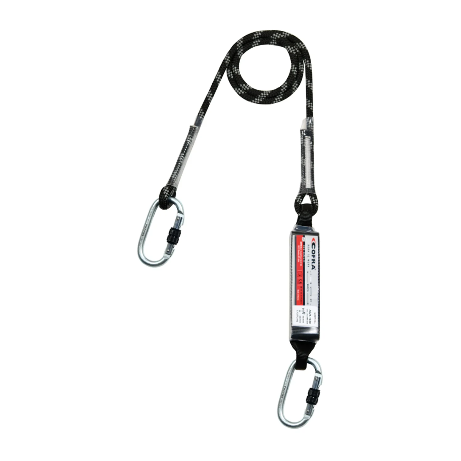 COFRA Saveryk 1.5m 24DB energiaelnyelő + kötél + 2 karabiner (1RUGÓS/1CSAVAROS)