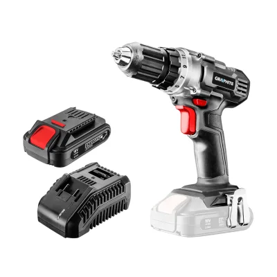 GRAPHITE Akkus fúró ENERGY+ 18V/2ah, 10mm gyorstokmány, akku+töltő akkus gép