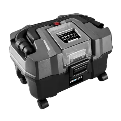 GRAPHITE Akkus száraz/nedves porszívó ENERGY+ 18V, 10kpa, 10L porgyűjtő, akku nélkül akkus gép