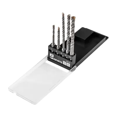 GRAPHITE Betonfúró készlet, SDS PLUS, 2 élű, dupla spirálos, 5-10mm 5db-os fúrószár