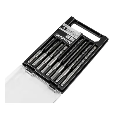 GRAPHITE Betonfúró készlet, SDS PLUS, 2 élű, dupla spirálos, 5-10mm 8db-os fúrószár