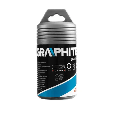 GRAPHITE Csavarhúzó bitkészlet PZ2, 25mm, 100db csavarhúzók és bitfej