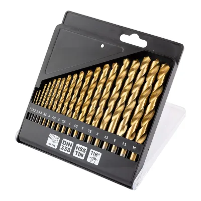 GRAPHITE Csigafúró készlet, HSS-Titán, 19db-os, 1-10mm fúrószár