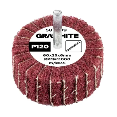 GRAPHITE Csiszolókerék csapos 60x25x6mm, P120 köszörűkorong