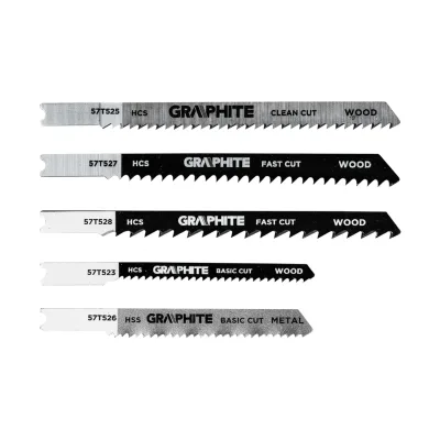 GRAPHITE Dekopírfűrészlap készlet, U-befogó, HCS, fém-fa-műanyag, 5db-os