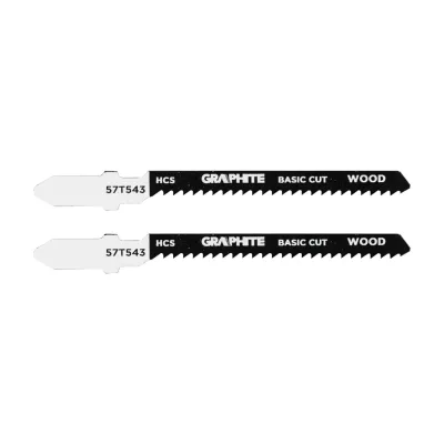 GRAPHITE Dekopírfűrészlap, T-befogó, HCS, 12TPI, 50/76mm, fa-rétegelt lemez, 2db, min.rendelés: 3db