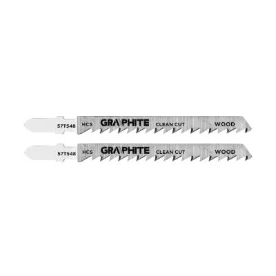 GRAPHITE Dekopírfűrészlap, T-befogó, HCS, 6TPI, 74/100mm, fa-rétegelt lemez, 2db