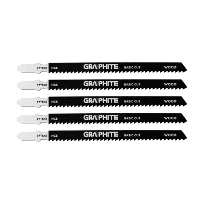 GRAPHITE Dekopírfűrészlap, T-befogó, HCS, 9TPI, 100/126mm, fa-rétegelt lemez, 5db