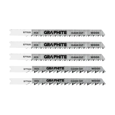 GRAPHITE Dekopírfűrészlap, U-befogó, HCS, 6TPI, 74/100mm, fa-rétegelt lemez, 5db
