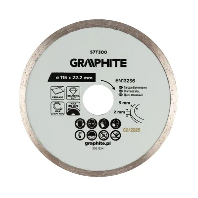 GRAPHITE Gyémánt vágókorong 115x22.2mm, vizes