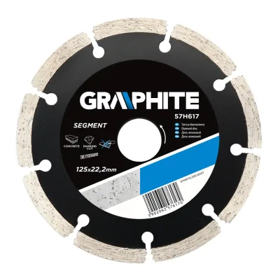 GRAPHITE Gyémánt vágókorong 125mm szegmenses