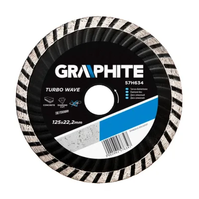 GRAPHITE Gyémánt vágókorong 125mm turbo hűtőbordás