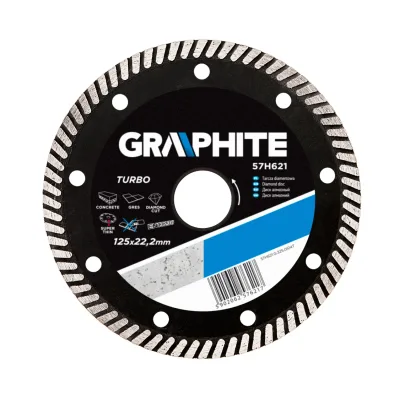 GRAPHITE Gyémánt vágókorong 125mm turbo vékony