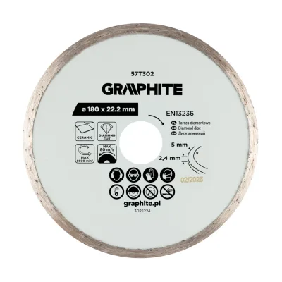 GRAPHITE Gyémánt vágókorong 180x22.2mm, vizes