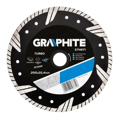 GRAPHITE Gyémánt vágókorong 200x25.4mm turbo