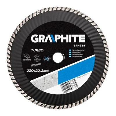 GRAPHITE Gyémánt vágókorong 230mm turbo hűtőbordás