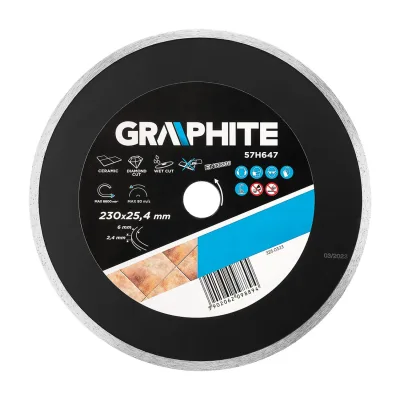 GRAPHITE Gyémánt vágókorong 230mm vizes, 59G891 csempevágóhoz
