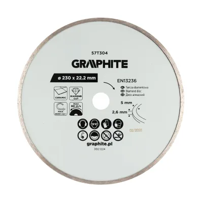 GRAPHITE Gyémánt vágókorong 230x22.2mm, vizes
