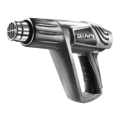 GRAPHITE Hőlégfúvó 2000W, I:50°C, II: 350°C, III: 550°C, 5db kiegészítővel, kofferben gép