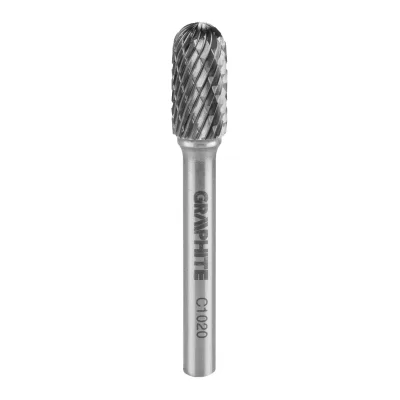 GRAPHITE Keményfém marófej, turbómaró, C, hengeres, élletöréssel, 10x20mm, szár méret 6x45mm