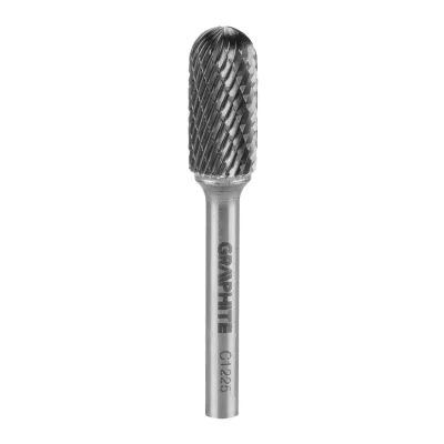GRAPHITE Keményfém marófej, turbómaró, C, hengeres, élletöréssel, 12x25mm, szár méret 6x45mm