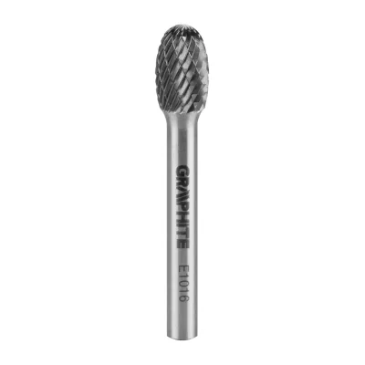 GRAPHITE Keményfém marófej, turbómaró, E csepp, ovális, 10x16mm, szár méret 6x45mm