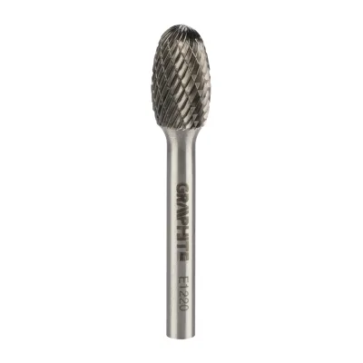 GRAPHITE Keményfém marófej, turbómaró, E csepp, ovális, 12x20mm, szár méret 6x45mm