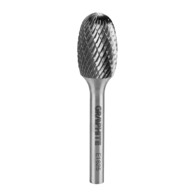 GRAPHITE Keményfém marófej, turbómaró, E csepp, ovális, 16x25mm, szár méret 6x45mm