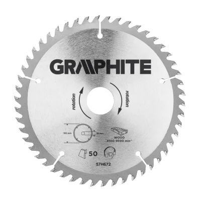 GRAPHITE Körfűrészlap keményfém fogakkal, 190x30mm, 50 fog