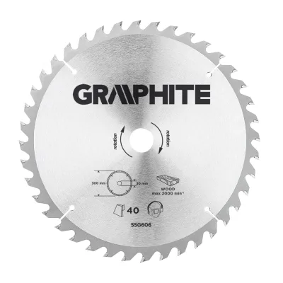 GRAPHITE Körfűrészlap keményfém fogakkal, 300x30mm, 40 fog