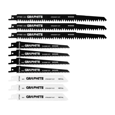 GRAPHITE Orrfűrészlap készlet, HCS, fémhez-fához, 10db