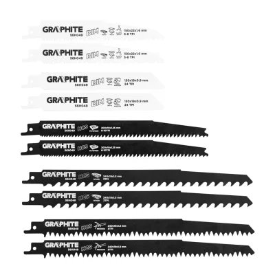 GRAPHITE Orrfűrészlap készlet, hcs/bim, set 10db