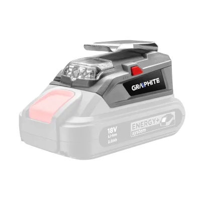 GRAPHITE Powerbank adapter + LED lámpa, ENERGY+, akku nélkül akkus gép