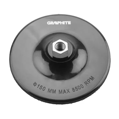 GRAPHITE Rugalmas csiszolótányér tépőzáras 150mm, M14 befogók és adapter