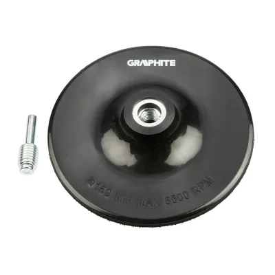 GRAPHITE Rugalmas csiszolótányér tépőzáras 150mm, M14 + szár befogók és adapter