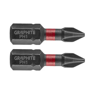 GRAPHITE Torziós ütvecsavarozó bit PH1x25mm, 2db csavarhúzók és bitfej