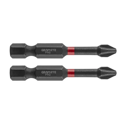 GRAPHITE Torziós ütvecsavarozó bit PH2x50mm, 2db csavarhúzók és bitfej