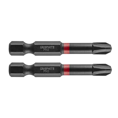 GRAPHITE Torziós ütvecsavarozó bit PH3x50mm, 2db csavarhúzók és bitfej