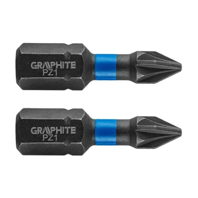 GRAPHITE Torziós ütvecsavarozó bit PZ1x25mm, 2db csavarhúzók és bitfej