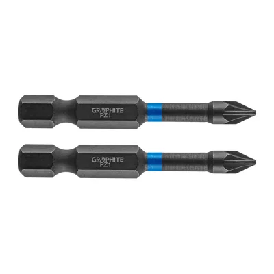 GRAPHITE Torziós ütvecsavarozó bit PZ1x50mm, 2db csavarhúzók és bitfej