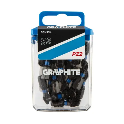 GRAPHITE Torziós ütvecsavarozó bit PZ2x25mm, 20db csavarhúzók és bitfej